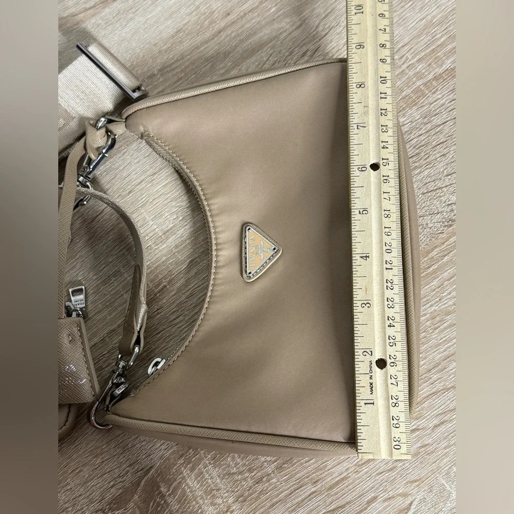 Prada Te-Edition 2005 Re-Nylon Shoulder Crossbody Bag in Beige/Cammeo Collor - Picture 15 of 16